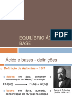 Equilíbrio Ácido e Base