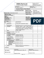 Raw Material Analytical Report of Ciprofloxacin HCL