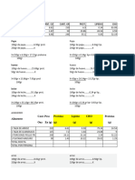 Calculo de Valor Nutricional de Alimentos