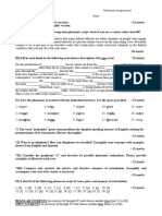 Phonetics 3 - Sample Exam