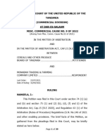 In The High Court of The United Republic of The Tanzania (Commercial Division) at Dar-Es-Salaam Misc. Commercial Cause No. 9 of 2022