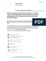 Effect of Extracts From Several Sponges of Yucatan Coast On Giardia Lamblia and Preliminary Chemical Investigation of The Bioactive Extract of Haliclo