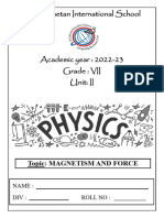 G7 U2 Physics - Magnetism & Force Worksheet