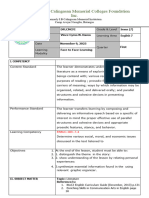 English 8 Lesson Plan Table