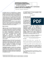 Capacidad Calorífica de Un Calorímetro, Calor Específico de Metales.