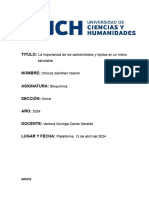 Informe de La Importancia de Los Carbohidratos y Lipidos