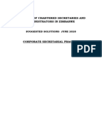 Corporate Secretarial Practice June 2020 Suggested Solutions - Marking Guide