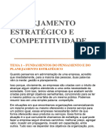 PLANEJAMENTO ESTRATÉGICO E COMPETITIVIDADE Aula 1