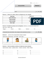 Evaluation CE1 Anglais Période 1