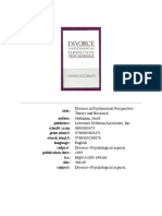 Divorce in Psychosocial Perspective Theory and Research Josef Guttmann