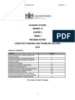 Teacher's Copy 2024 Grade 12 Notes On Creative Thinking - Problem Solving