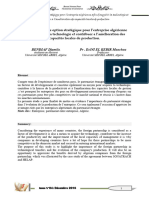 Partenariat Une Option Stratégique Pour L'entreprise Algérienne Afin D'acquérir La Technologie Et Contribuer A L'amélioration Des Capacités Locales de Production