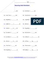 Measurement Units Worksheet