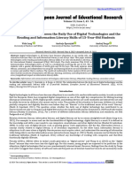 The Relationship Between The Daily Use of Digital Technologies and The Reading and Information Literacy Skills of 15-Year-Old Students