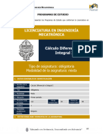 MEFI 2014 Licenciatura Mecatronica Relacion de Asignaturas Obligatorias Programas de Estudio