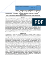 The Effect of Knowledge and Practices On Umbilical Cord Care Among Mothers Attending Post Natal Clinic at Kampala International University Teaching Hospital, Western Uga