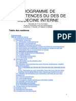 Programme Du Des de Medecine Interne-310116