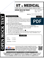 Mock Test - 1 (Advanced Paper-2) (8.10.2023) Final Printing Paper