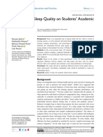 The Effect of Sleep Quality On Students ' Academic Achievement