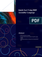 Quick Sort Using 8085 Assembly Language