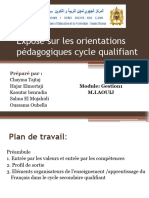 Exposé Sur Les Orientations Pédagogiques Cycle Qualifiant