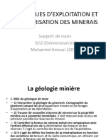 Techniques D'Exploitation Et de Valorisation Des Minerais: Support de Cours GG2 (Géoressources) Mohamed Amouri (2011)