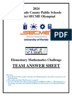 2024 SECME ES Team ANSWER SHEET