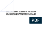 An Econometric Analysis of The Impact of Urbanization and Unemployment On The Development of Nigerian Economy