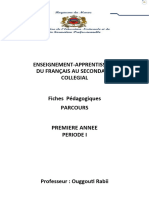 Fiches Parcours 1asc Période 1