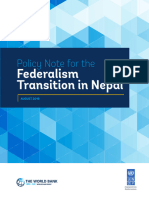 Policy Note For The Federalism Transition in Nepal - EnG