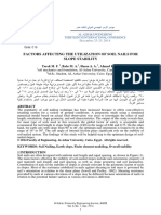 Factors Affecting The Utilization of Soil Nails For Slope Stability