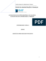 Exercícios para Trabalho em Grupo