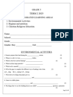 Grade 3 Intergrated Learning 3 Endterm 2 Exam