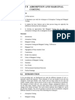 Unit 8 Absorption and Marginal Costing: Objectives