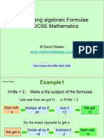 Rearranging Formulae