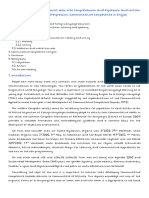 Unit 3. Development of The Four Basic Linguistic Skills: Oral and Written Comprehension and Oral and Written Production. Communicative Competence in English