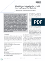 A High Energy and Safe Lithium Battery Enabled by Solid State Redox Chemistry in A Fireproof Gel Electrolyte