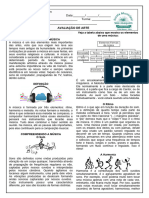 Avaliação de Arte 8 Ano Abril Prof Preta Escola Municipal São Joaquim