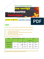 Exercice Corrigé de La Comptabilité Analytique