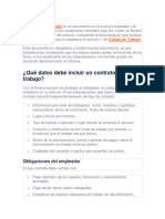 ¿Qué Datos Debe Incluir Un Contrato de Trabajo?