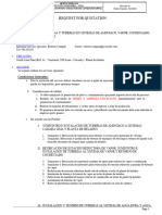 RFQ - Instalacion de Valvulas y Tuberias en Sistemas de Amoniaco, Vapor, Condensado, Agua y Aire Comprimido