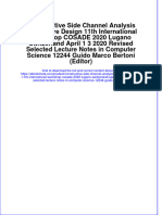 Download Constructive Side Channel Analysis And Secure Design 11Th International Workshop Cosade 2020 Lugano Switzerland April 1 3 2020 Revised Selected Lecture Notes In Computer Science 12244 Guido Marco Ber online ebook  texxtbook full chapter pdf 