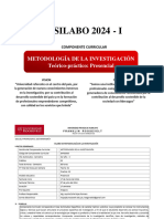 Sílabo Metodología de La Investigación 2024 I