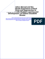 Download Education Abroad And The Undergraduate Experience Critical Perspectives And Approaches To Integration With Student Learning And Development 1St Edition Elizabeth Brewer online ebook  texxtbook full chapter pdf 