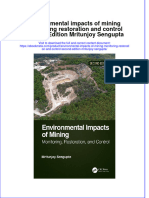 Ebook Environmental Impacts of Mining Monitoring Restoration and Control Second Edition Mritunjoy Sengupta Online PDF All Chapter