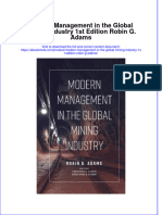 Modern Management in The Global Mining Industry 1St Edition Robin G Adams Online Ebook Texxtbook Full Chapter PDF