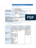 Plan Educativo Personalizado ESTUDIANTES DE 3B