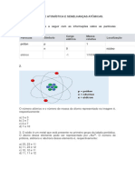 Exercícios Sobre Atomística e Semelhanças Atômicas