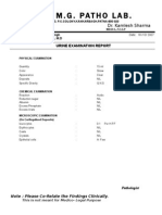 Urine Eaxmintaion Report