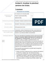 Examen - (APEB2-15%) Actividad 2 - Analizar La Plenitud Humana y El Humanismo de Cristo - ANTROPOLOGIA NOTA 10